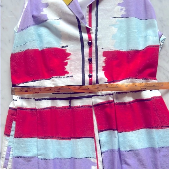 Anthropologie by Floreat Chromatic Canvas Colorful Striped Shirt Dress 14 - Picture 8 of 11